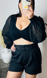 BLACK HIGHWAISTED SHORTS WITH BELT