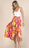 ABSTRACT PRINT WRAP SKIRT