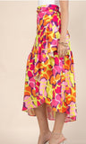 ABSTRACT PRINT WRAP SKIRT