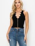 BLACK TOP WITH CHAIN