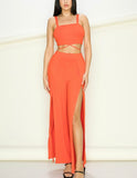 ORANGE CROP-TOP PANTS SET