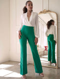 GREEN HIGH WAISTED PANTS