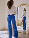 ROYAL SATIN STRETCH HIGH WAISTED PANTS