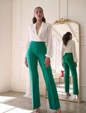 GREEN HIGH WAISTED PANTS