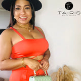 ORANGE CROP-TOP PANTS SET