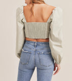 FRONT TIE CROP TOP