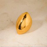 Gold Stainless Steel Oval Ring