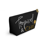 Tropical & Chic (black) - Accessory Pouch w T-bottom