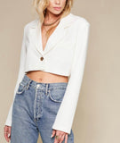 WHITE CROP BLAZER