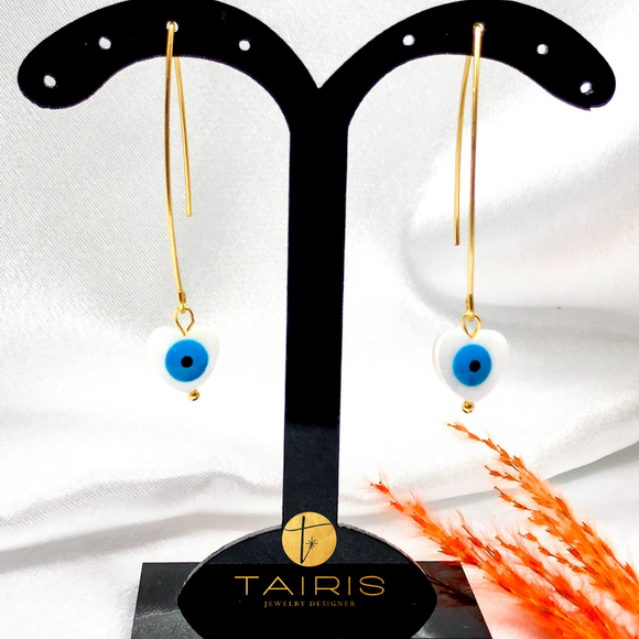 Aretes alambrados- BLUE EYE HEART